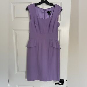 White House Black Market Lavender Peplum Sleeveless Sheath Dress Size 4